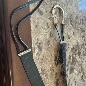 Elegant Black Leather Brighton women’s belt